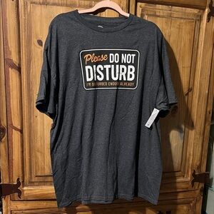 Please Do Not Disturb Graphic Tee - Charcoal Gray